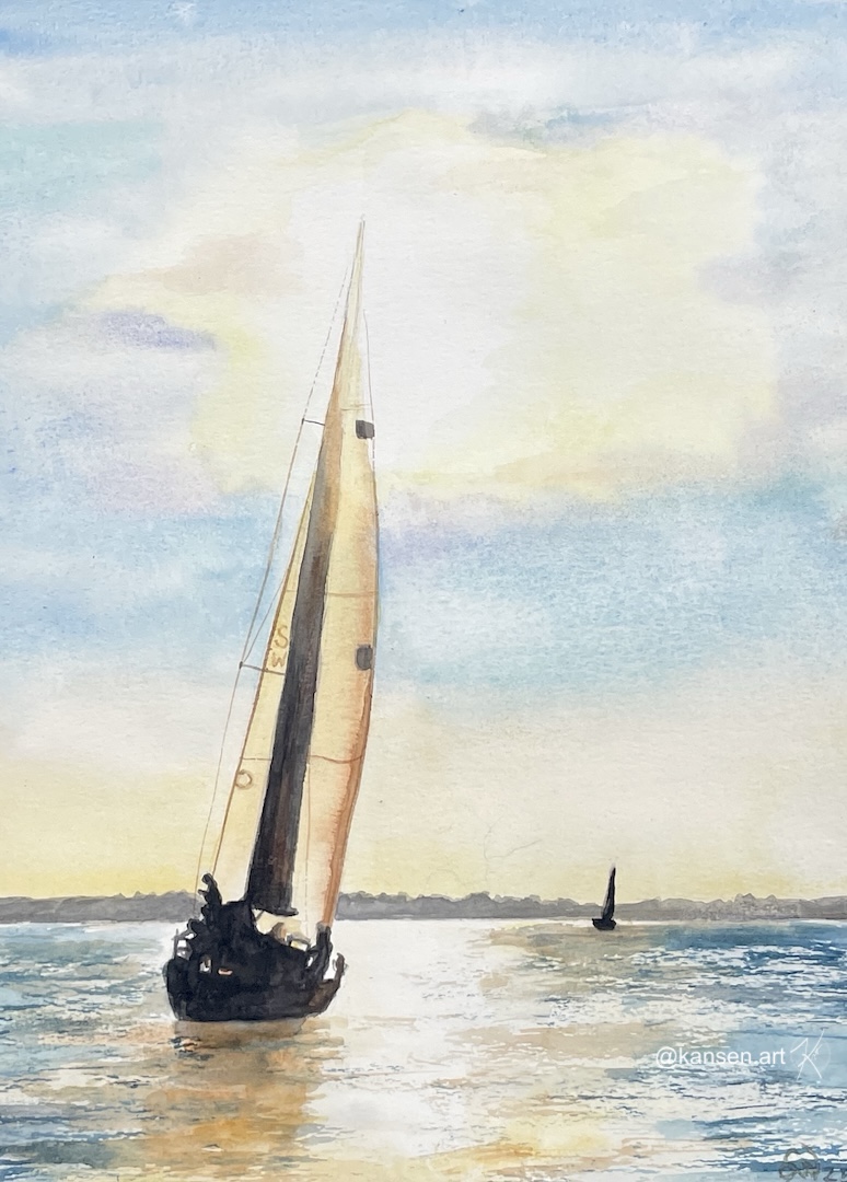 Segelboot im Gegenlicht